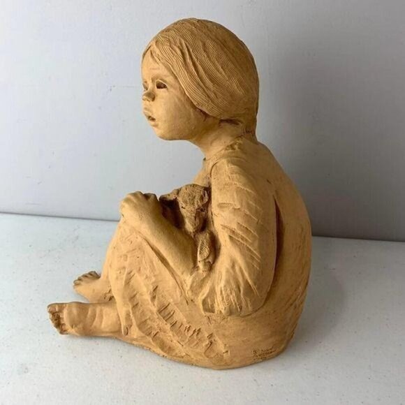 Dave Grossman Girl with Lamb Carving - Picture 2 of 8